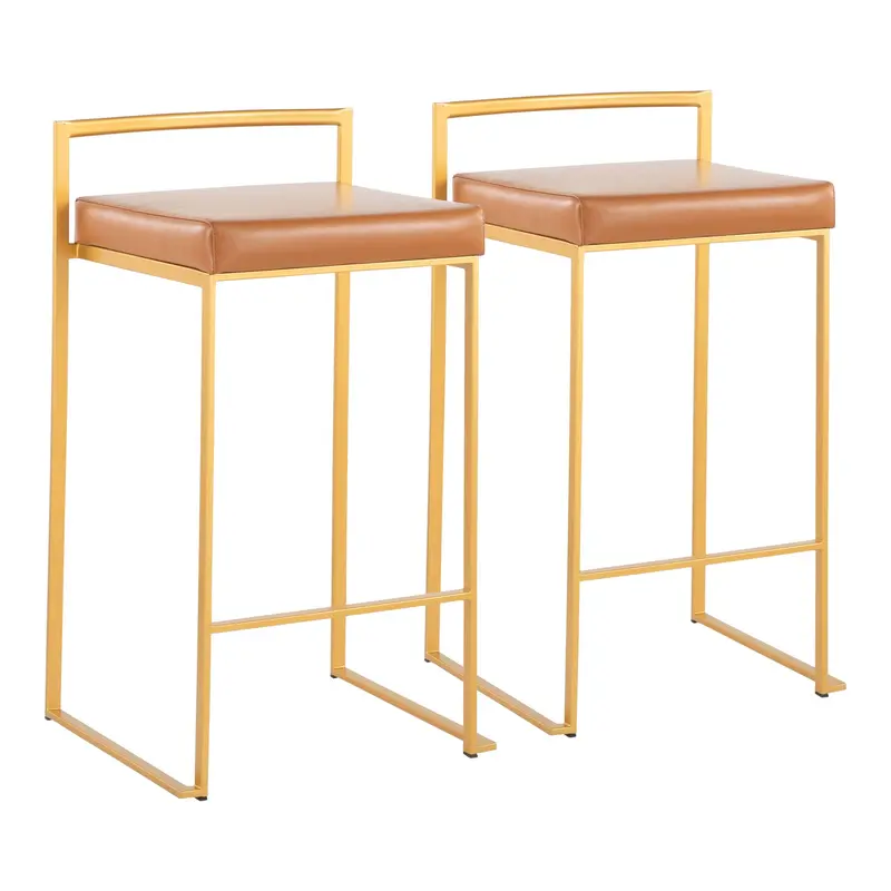 Glam-Inspired Contemporary Counter Stools (Set Of 2) – Fuji Design 4