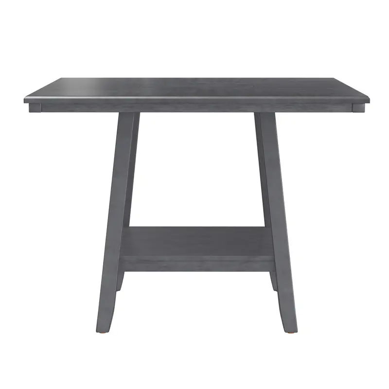 Gray Counter-Height Dining Table – Tapered Legs And Built-In Lazy Susan For Effortless Entertaining 1