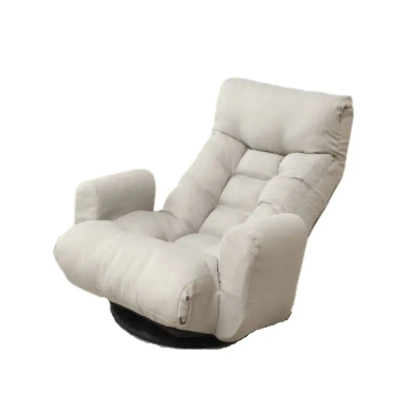 Gray Modern Swivel Lounge Chair With Adjustable Headrest And Lumbar Support 1