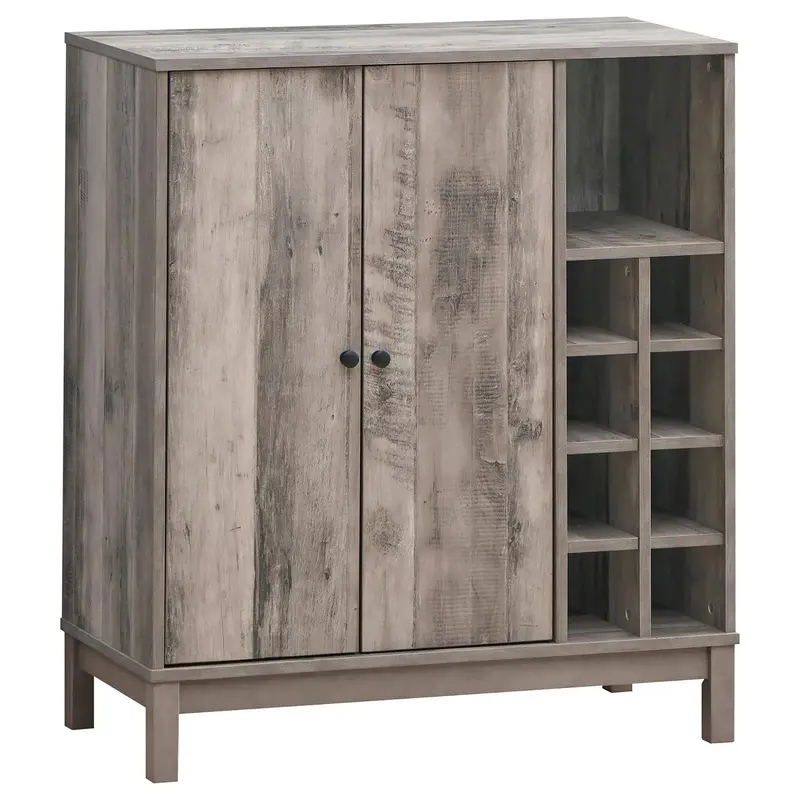 Gray Two-Door Wine Cabinet – Compact Beverage Storage 1