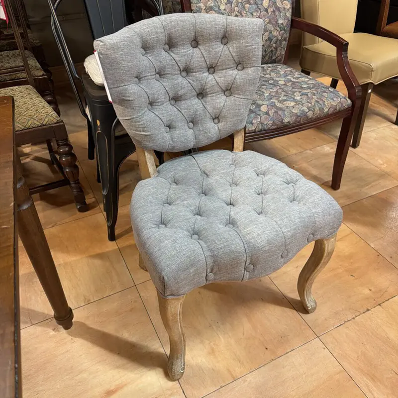 Grey Fabric Tufted Dining Chair – Sk Series 1