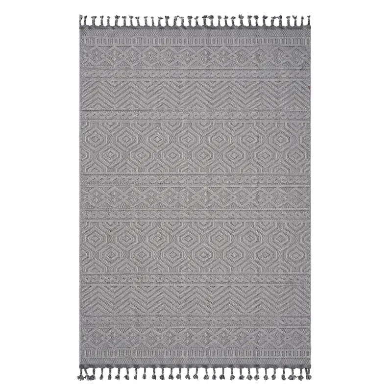 Guros 8' X 10' Modern Geometric Indoor/Outdoor Area Rug – Bright White 1