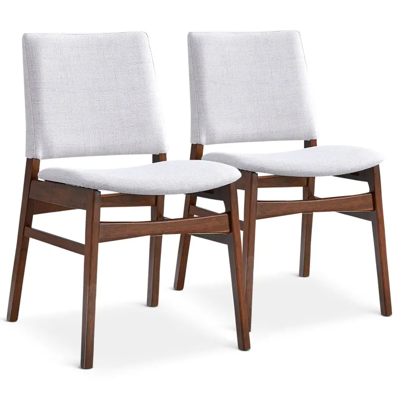 Gusto Dining Chairs – Brown And Light Gray Fabric Set Of 2 1