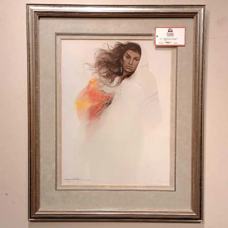 Hand-Painted Portrait Of An Indian Woman On Canvas 1