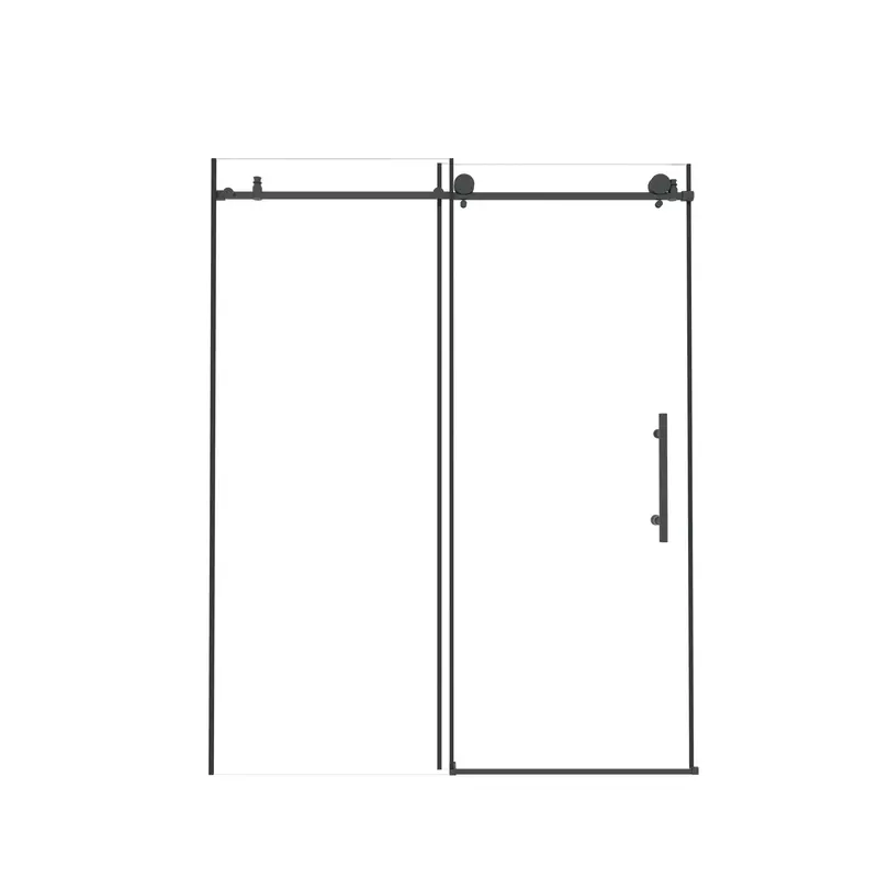 Handle-Equipped Frameless Sliding Shower Door For Modern Bathrooms 2