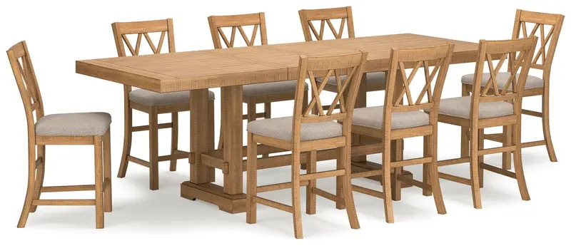 Havonplane Counter-Height Dining Table With Eight Matching Barstools 1