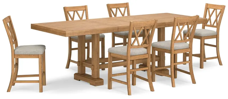 Havonplane Counter-Height Dining Table With Six Barstools 1