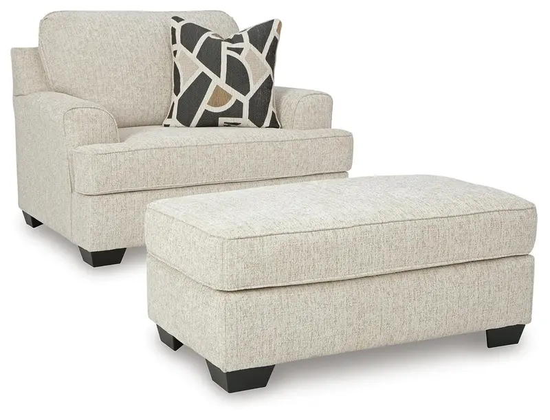 Heartcort 2-Piece Accent Set: Chair + Ottoman 1