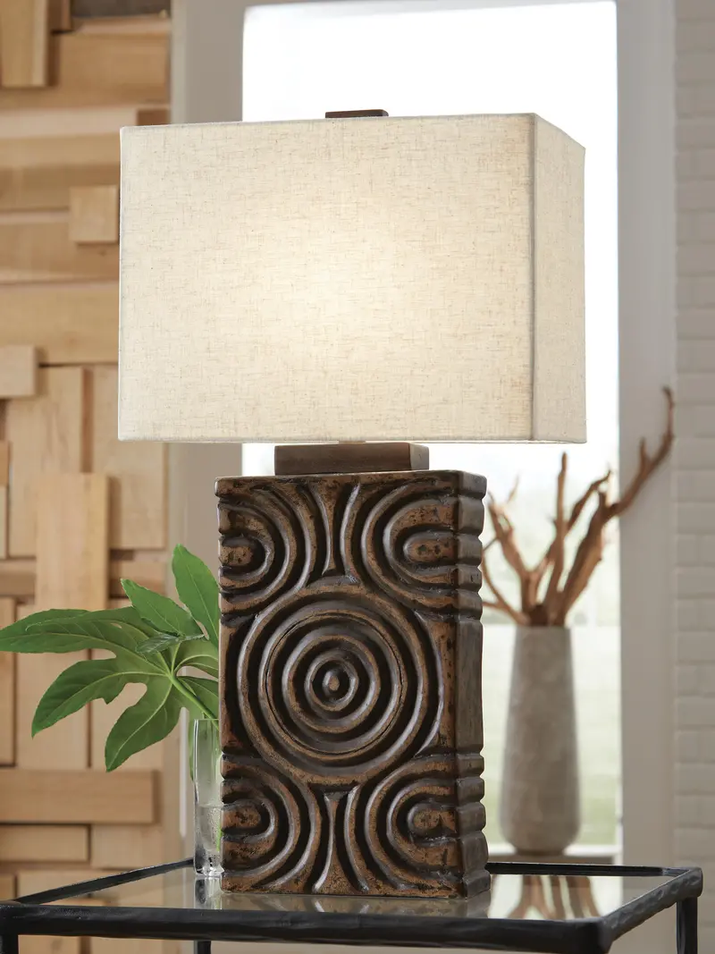 Heathbury Textured Paper Table Lamp By Ashley Express 1