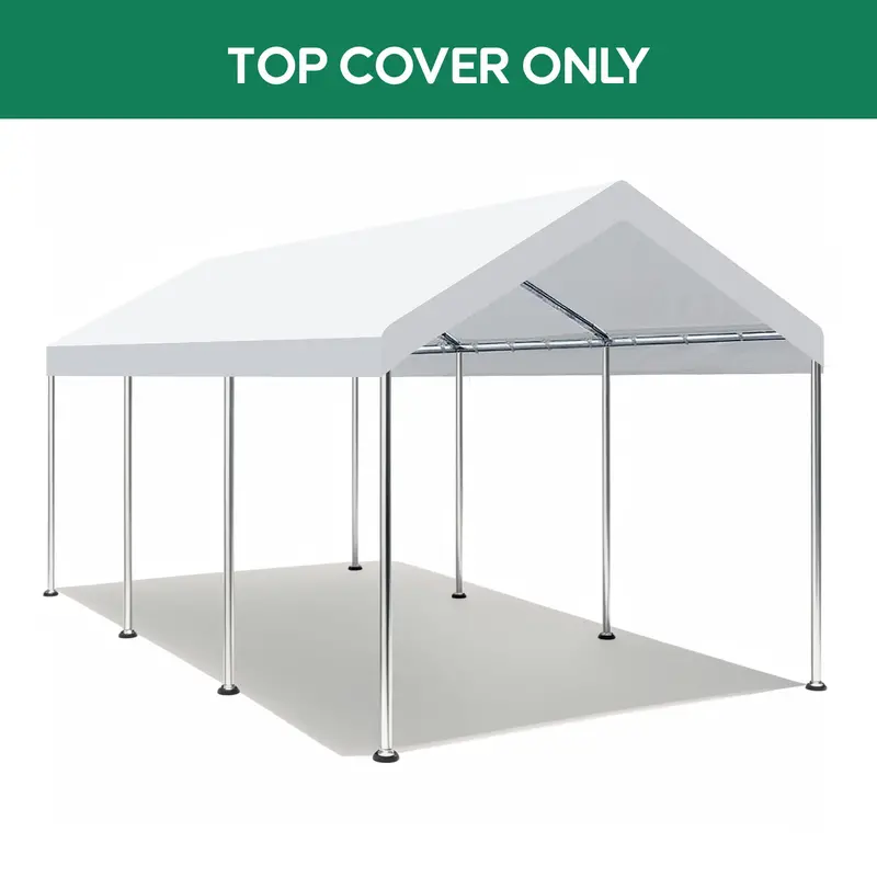 Heavy-Duty Carport Canopy Replacement Cover – 10' X 20', Uv- And Tear-Resistant 1