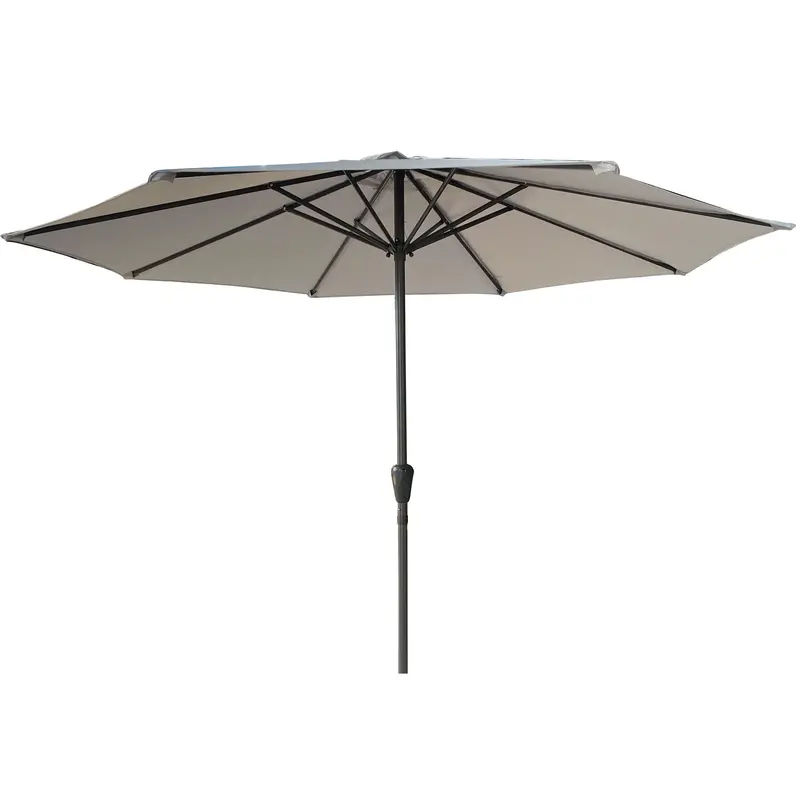 Heavy-Duty Patio Market Umbrella – 8-Rib Steel Frame With Uv- And Waterproof Canopy 1