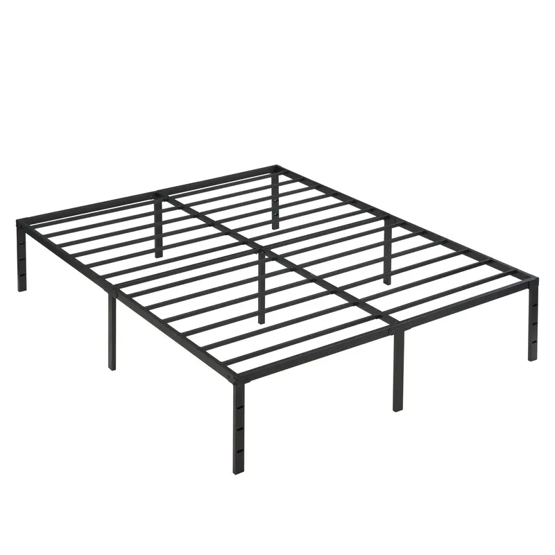 Heavy-Duty Queen Platform Bed Frame With Noise-Reducing Support System – Matte Black 1