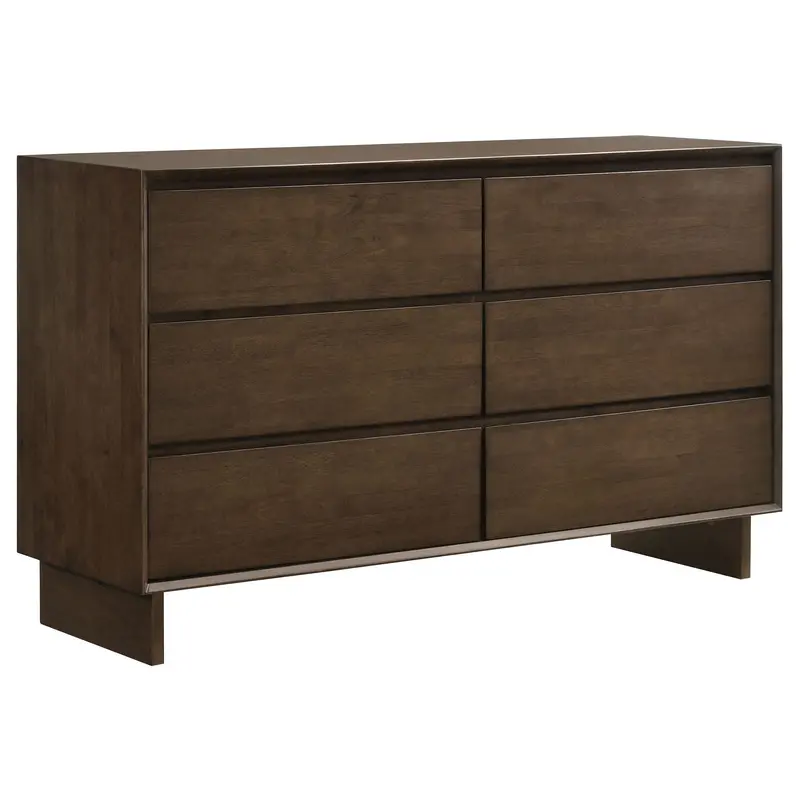 Hemlock Brown 6-Drawer Dresser Cabinet With Ample Storage 1