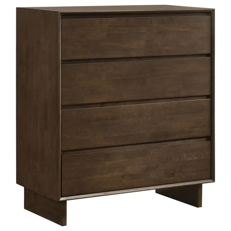 Hemlock Dark Brown 4-Drawer Chest Of Drawers 1