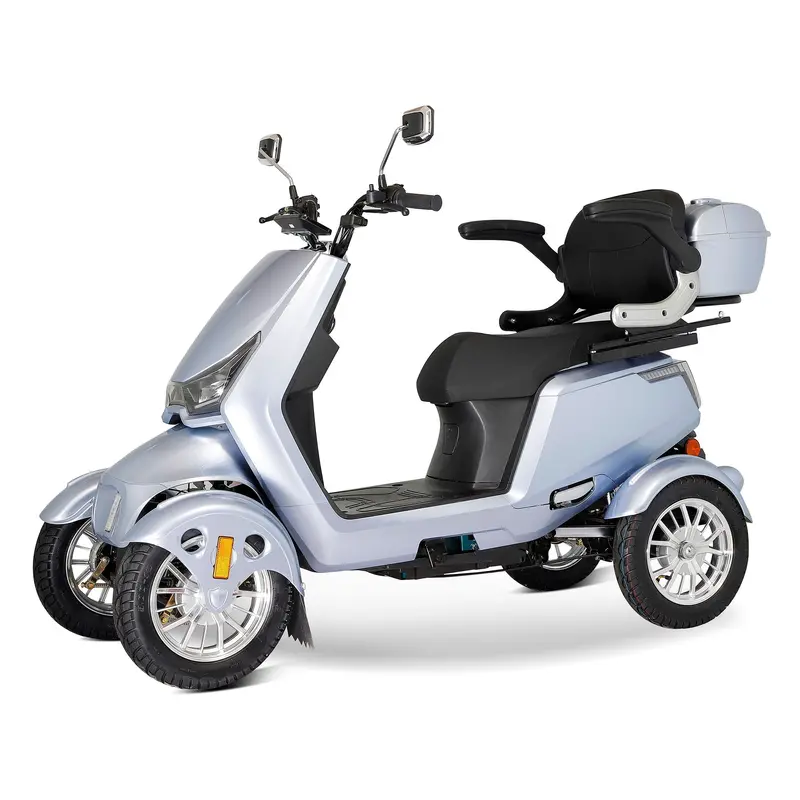 High-Performance Electric Mobility Scooter – Large-Frame, High-Torque Model In Metallic Silver 1