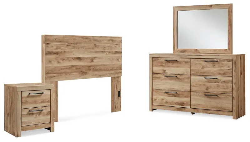 Hyanna Full Panel Headboard, Dresser, Mirror, And Nightstand Set 1