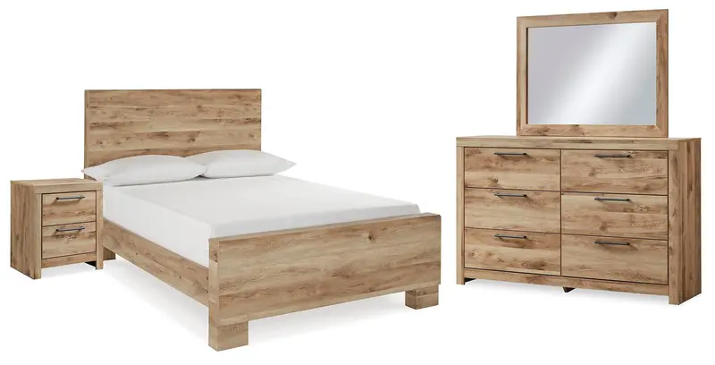 Hyanna Full-Size Panel Bedroom Set: Bed, Dresser, Mirror & Nightstand 1