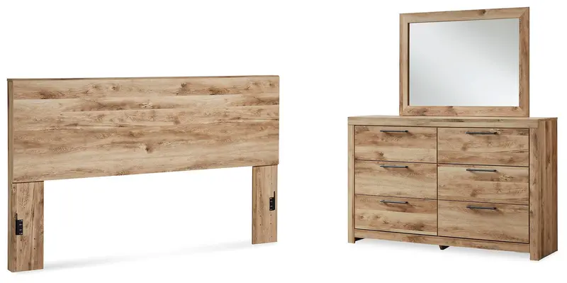 Hyanna King Panel Headboard, Dresser, And Wall Mirror Set 1