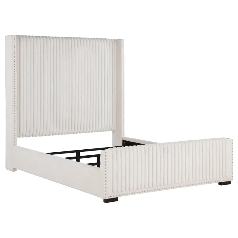 Ian Upholstered Platform Bed With Soft-Textured Headboard 1