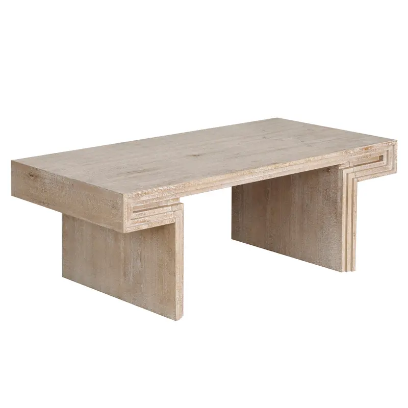 Industrial-Style Double-Tier Coffee Table With American Vintage Aesthetic 2