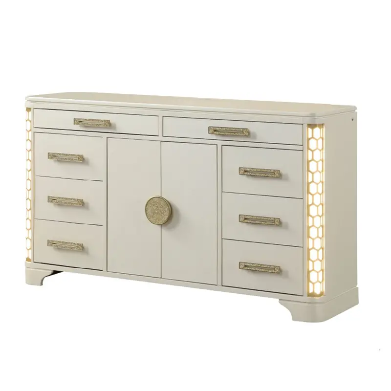 Jasmine Beige 8-Drawer Led Dresser With Side Illumination 1