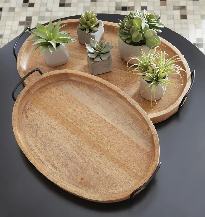 Jocelyne Wooden Tray Set (2-Pack) – Ashley Express 1