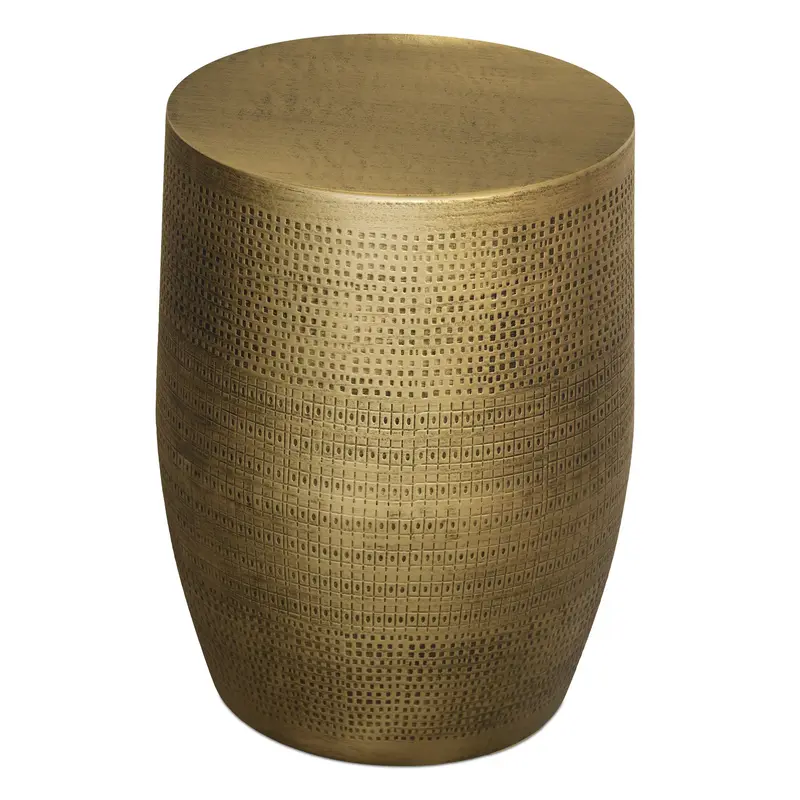 Johnsen Morse Pattern Accent Table In Antique Brass Finish 1