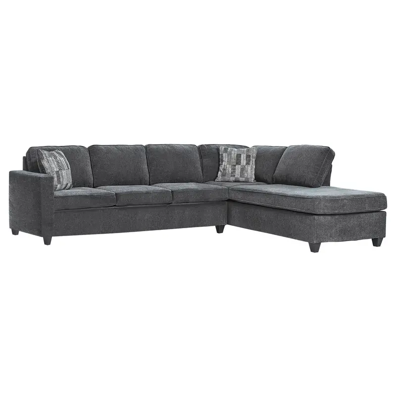 Johnston Dark Gray Sectional Sofa With Cushion-Back Support And Decorative Throw Pillows 1