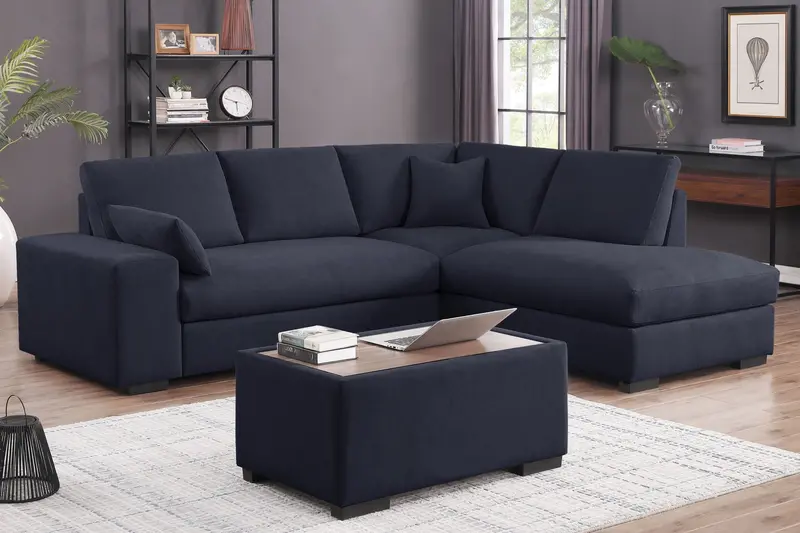 Joshua Modular Sectional Sofa – 100" L-Shaped Configuration With Console Ottoman 1