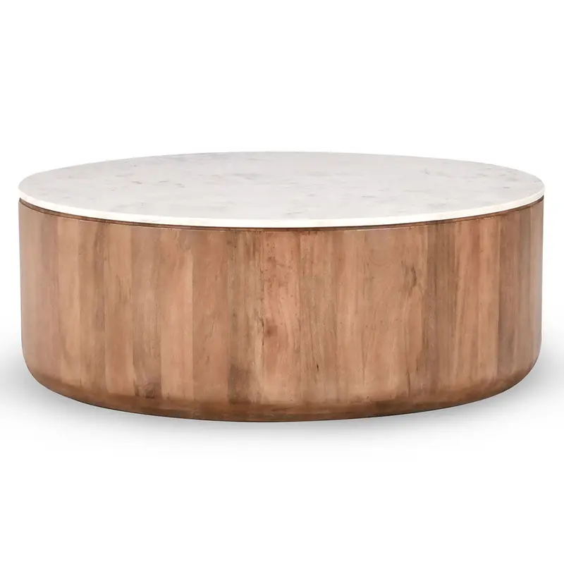 Josie Handcrafted Round Table With Natural Wood Grain Finish 1