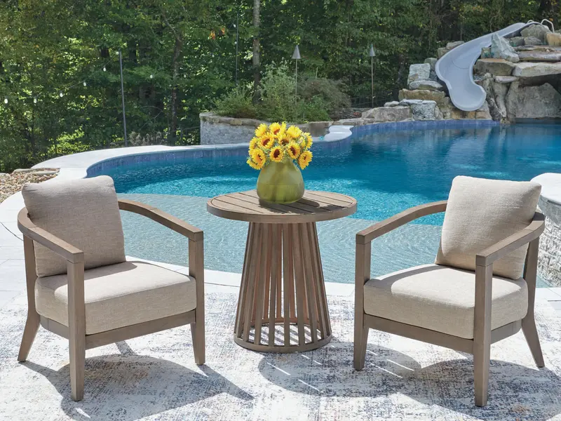 Joy Lagoon 3-Piece Outdoor Chair And Table Set With Cushions 1