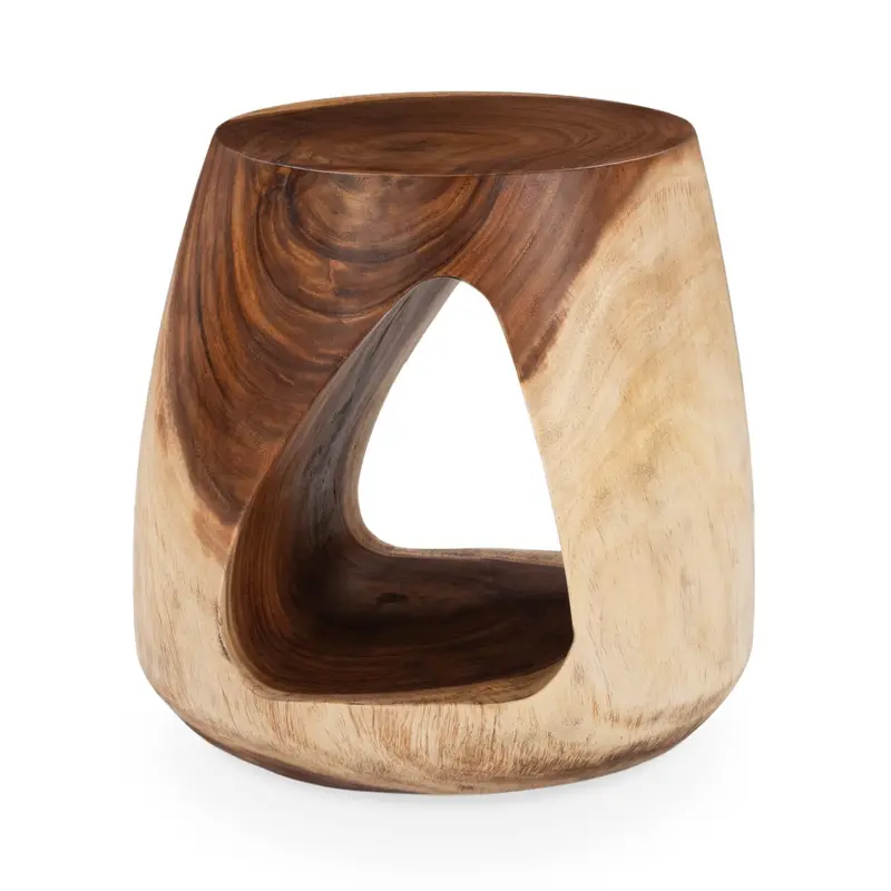 Kana Rustic Accent Table – Light Natural Wood Tone 1