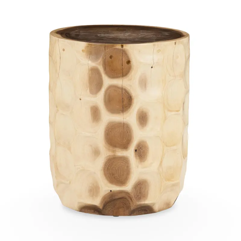 Keila Compact Accent Table – Raw Natural Wood Finish 1