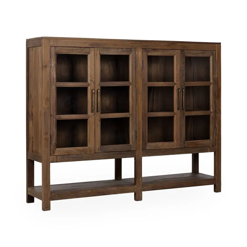 Kharga Natural-Finish 4-Door Storage Cabinet 1