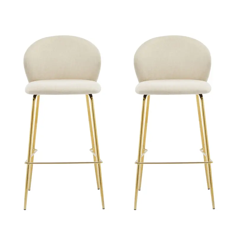 Kira Upholstered Bar Stools – Set Of Two For Kitchen Or Counter Seating 2