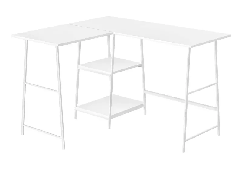 L-Shaped Corner Computer Desk – Modern Workstation With Base Storage 1