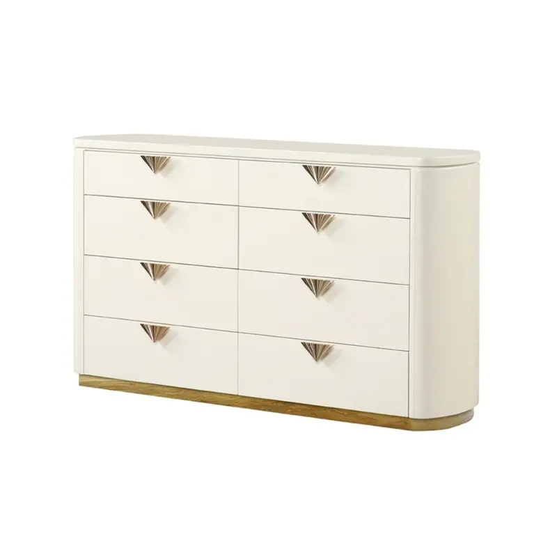 La Pierre Beige 6-Drawer Dresser With Sculpted Front Panels 1