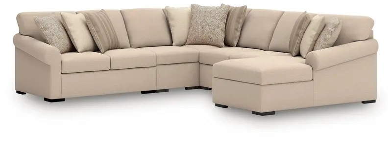 Ladymae 5-Piece L-Shaped Sectional Sofa With Chaise 1