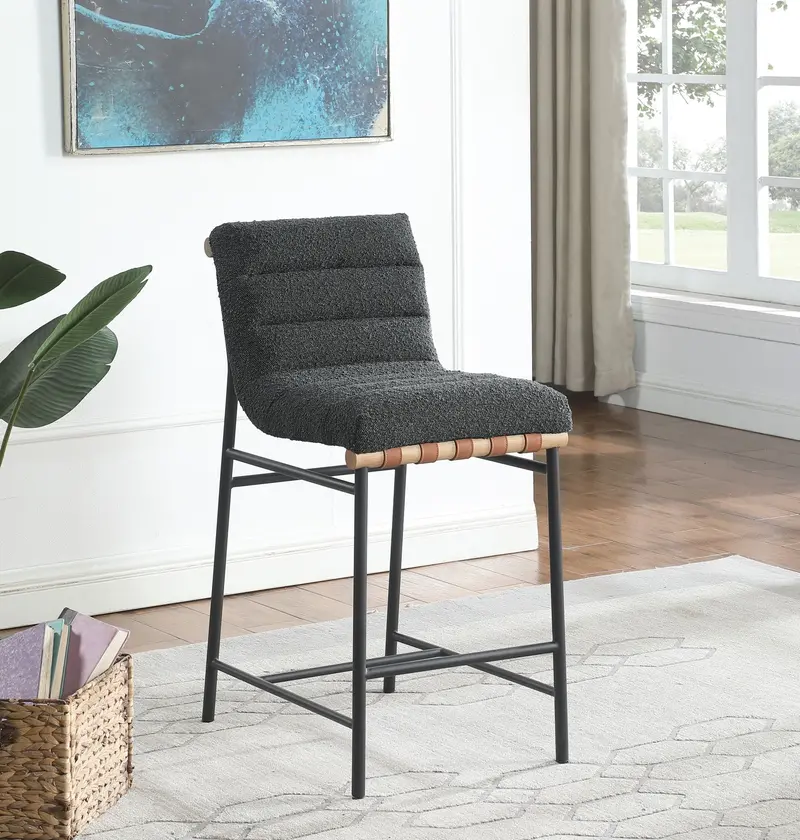 Lahni Counter-Height Dining Chair In Textured Bouclé Fabric 2