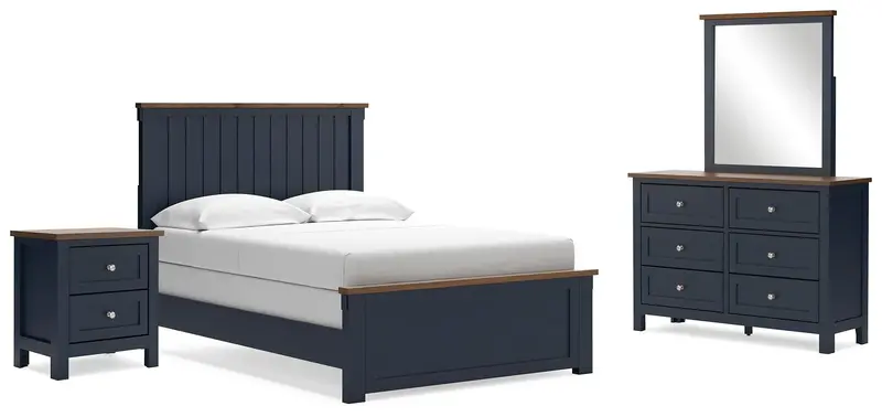 Landocken Full Panel Bed Suite With Dresser, Mirror & Nightstand 1