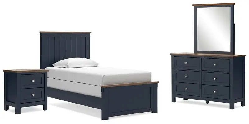 Landocken Twin Panel Bed Collection: Dresser, Mirror & Nightstand 1