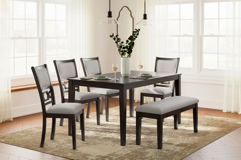 Langwest Expandable Dining Table Set – 6-Piece Traditional Dining Group 1