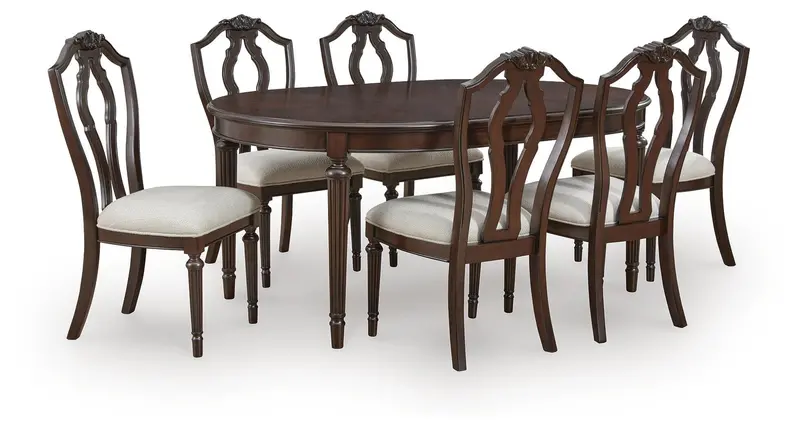 Lavinton Extendable Dining Table And Six Upholstered Chairs 1
