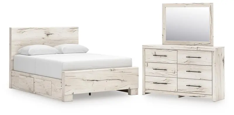 Lawroy Queen Storage Panel Bed With Matching Dresser And Mirror 1
