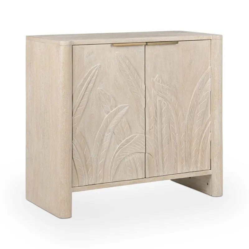Ledro Two-Door Storage Cabinet – Mid-Century Inspired Wood Finish 1