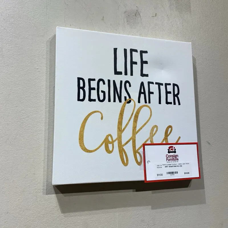 'Life Begins After Coffee' Typography Art Print – Inspirational Home Decor 1