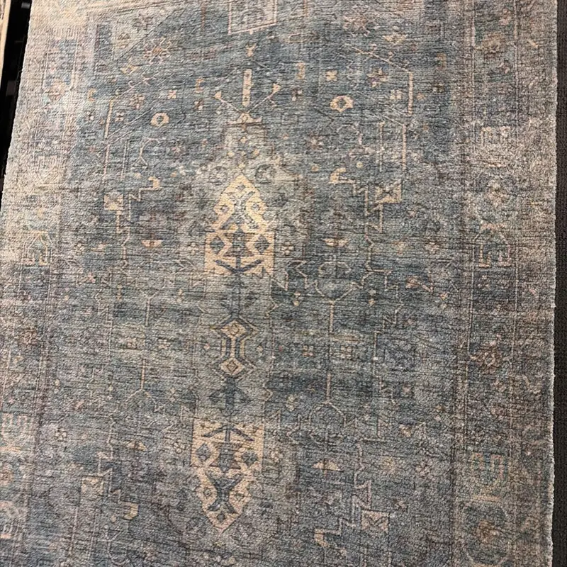 Light Blue And White Accent Rug – Small Size (Kl) 1