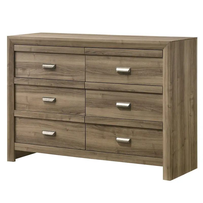 Light Brown 6-Drawer Dresser With Ample Bedroom Storage 1