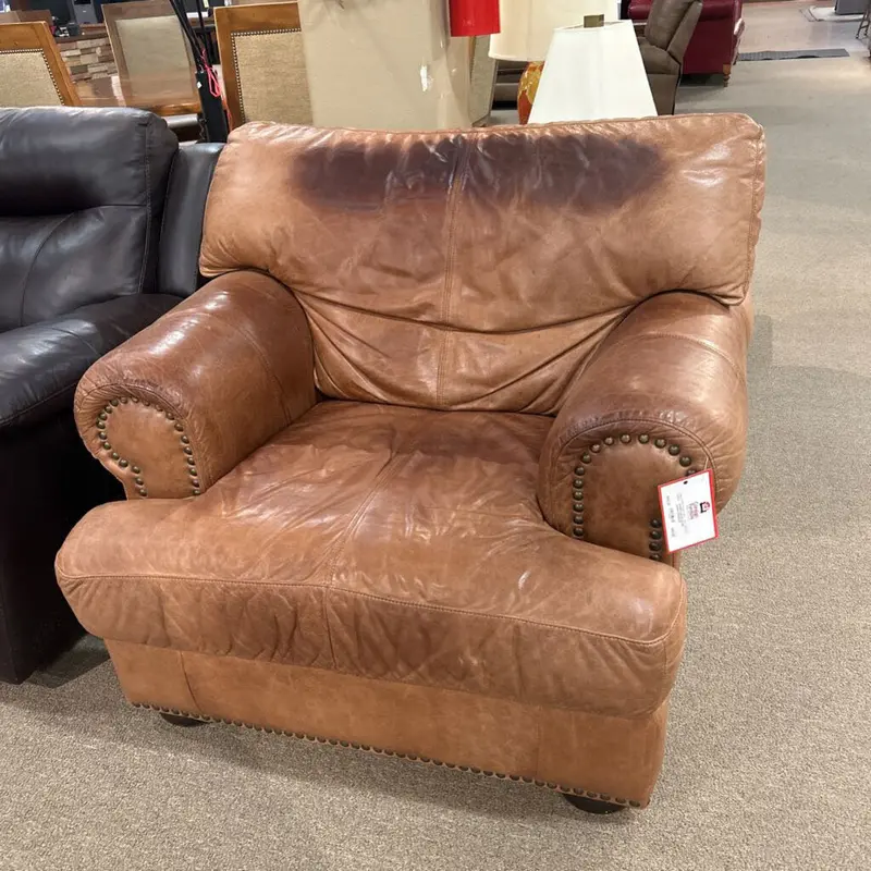 Light Brown Genuine Leather Office Chair – Ergonomic Support (Lka) 1