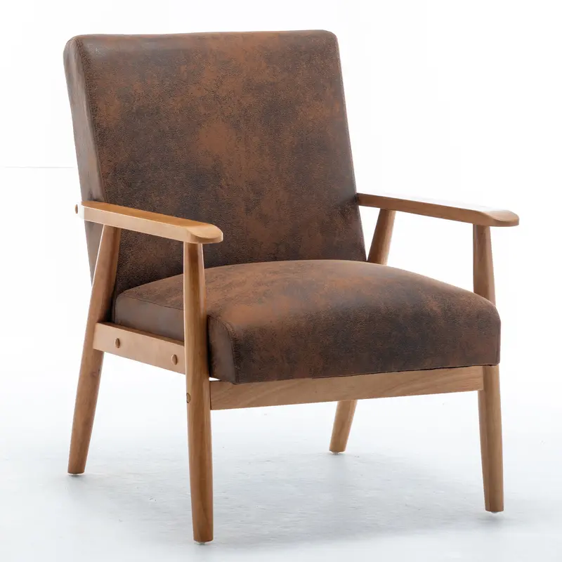 Light Brown Wide Armchair – Airy, Spacious Seating Option 1